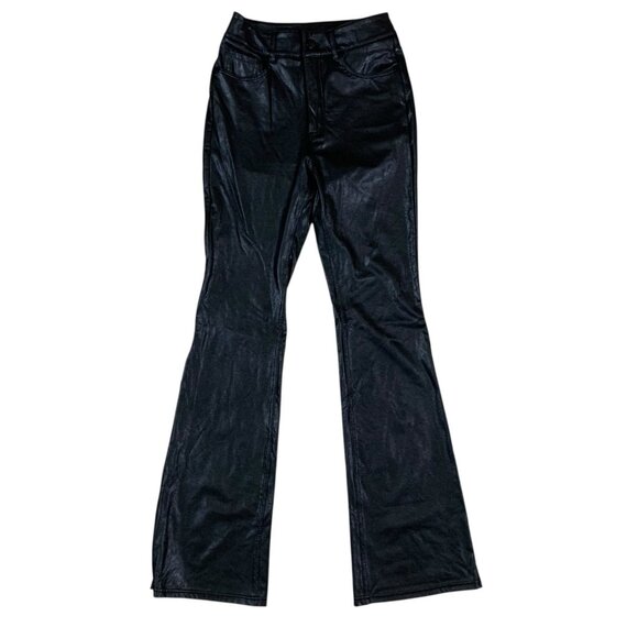 Commando Black Faux Leather Flare Pants XS High Rise Stretch Vegan - Picture 1 of 6